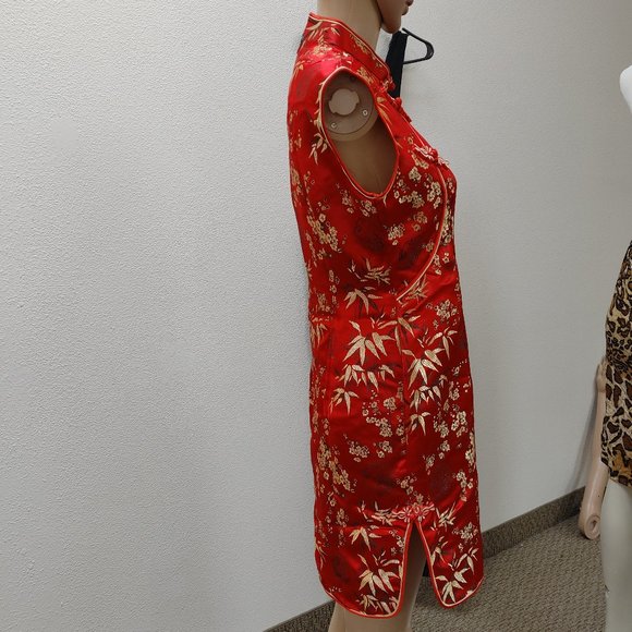 ASIAN STYLE MINI DRESS WITH ZIPPER CLOSURE XL - Picture 2 of 10